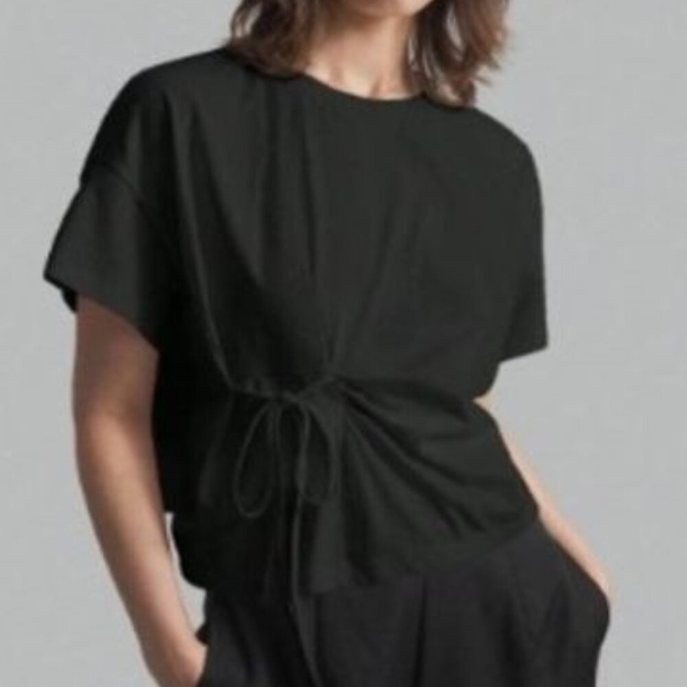 NWT Ontre  Black Cotton T-shirt Large